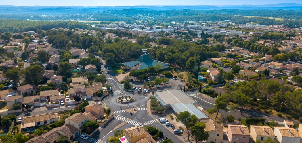 Coeur de Ville Jacou Vue Aerienne