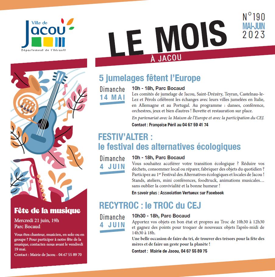 Mois à Jacou - Mai et Juin 2023