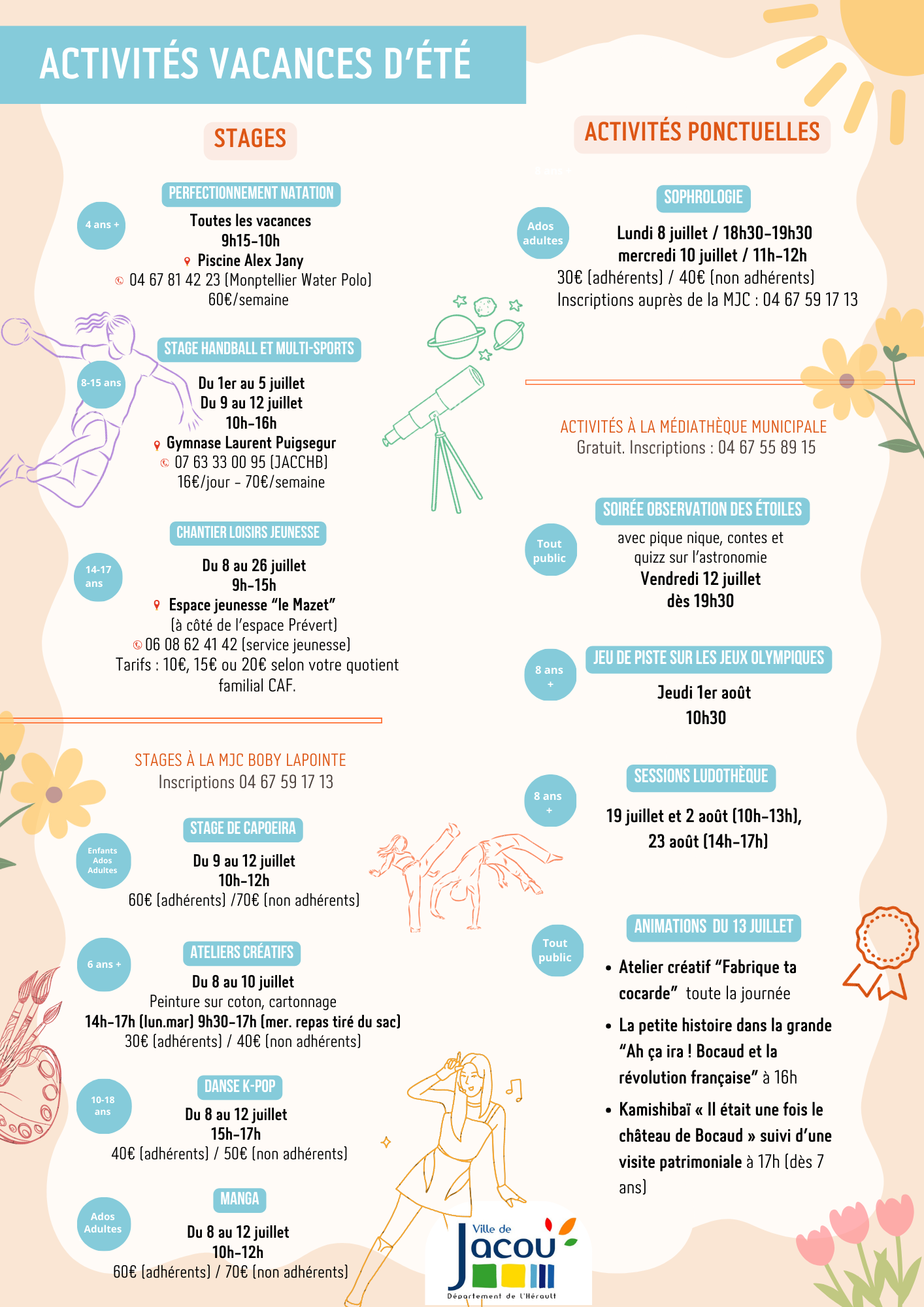Programme des activités - vacances de printemps