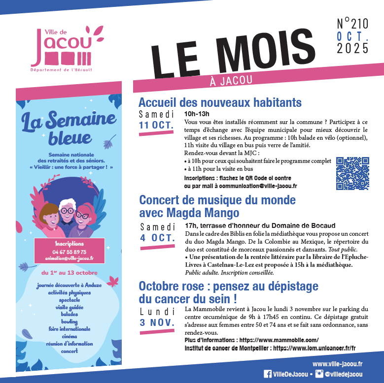 Le Mois à Jacou - Octobre 2025