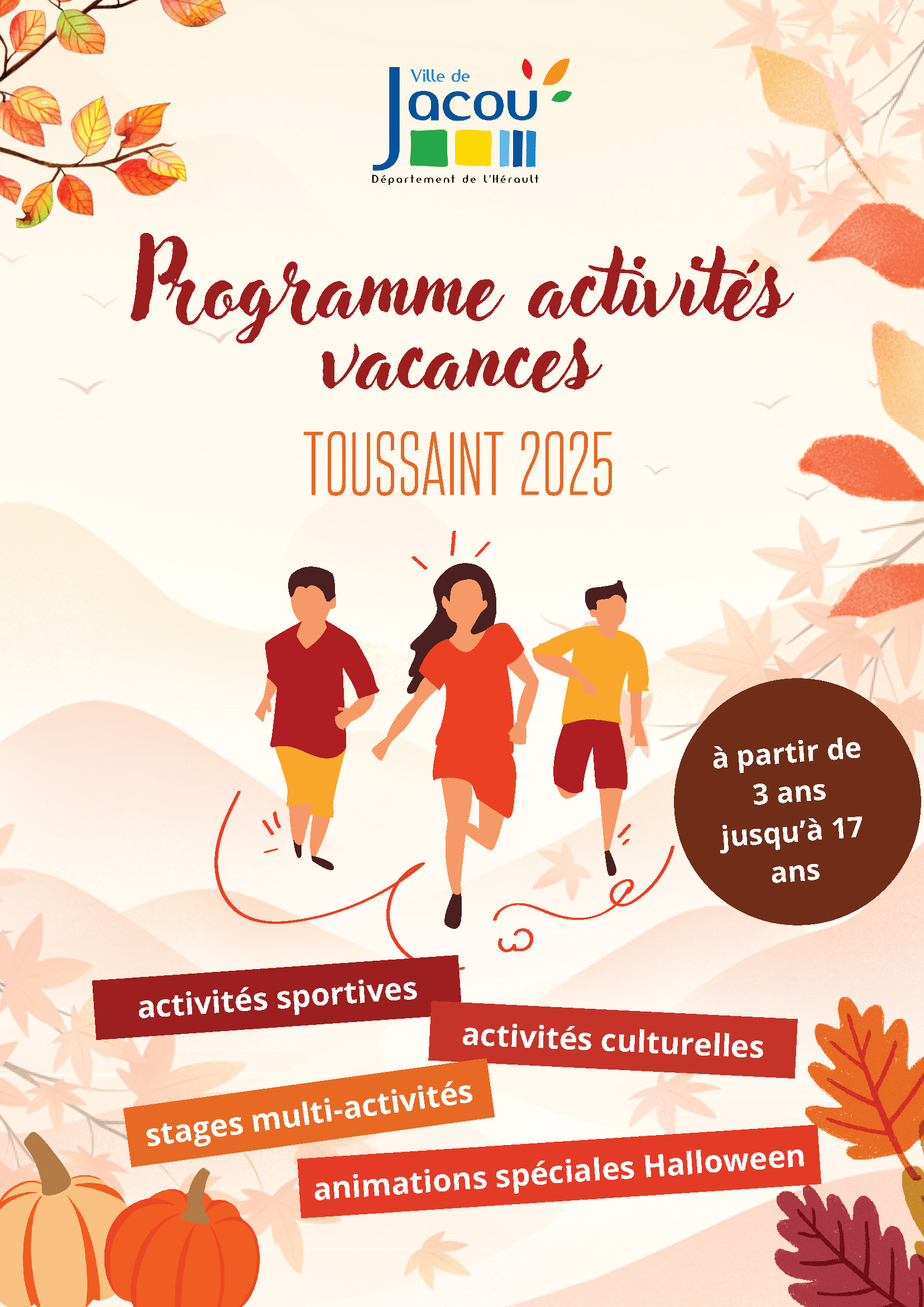 Programme stages et activités jeunesse - vacances de la toussaint 2025
