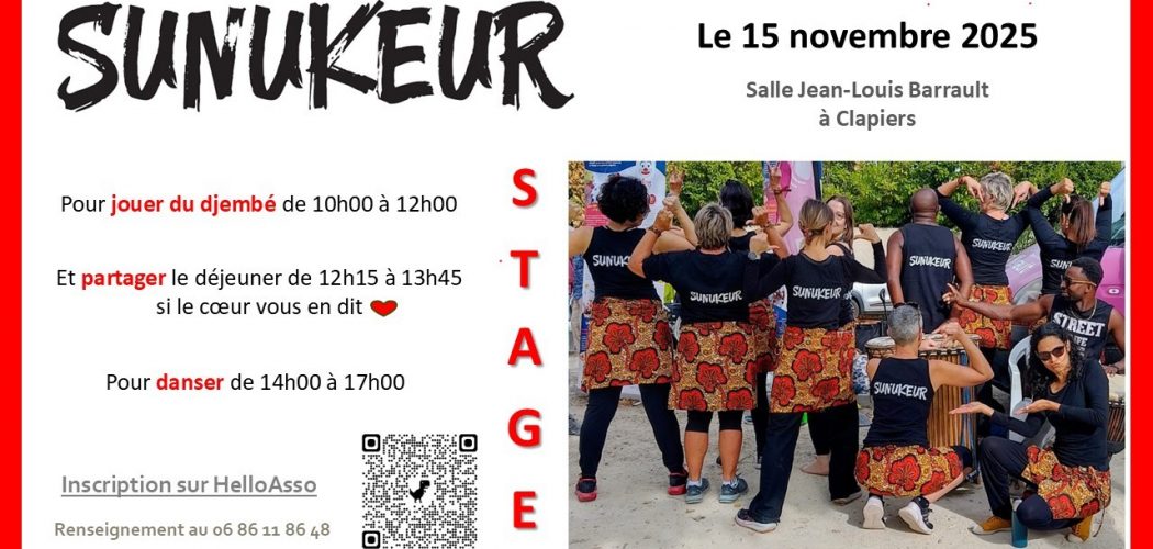 Stage de djembé et de danse avec Sunu Keur