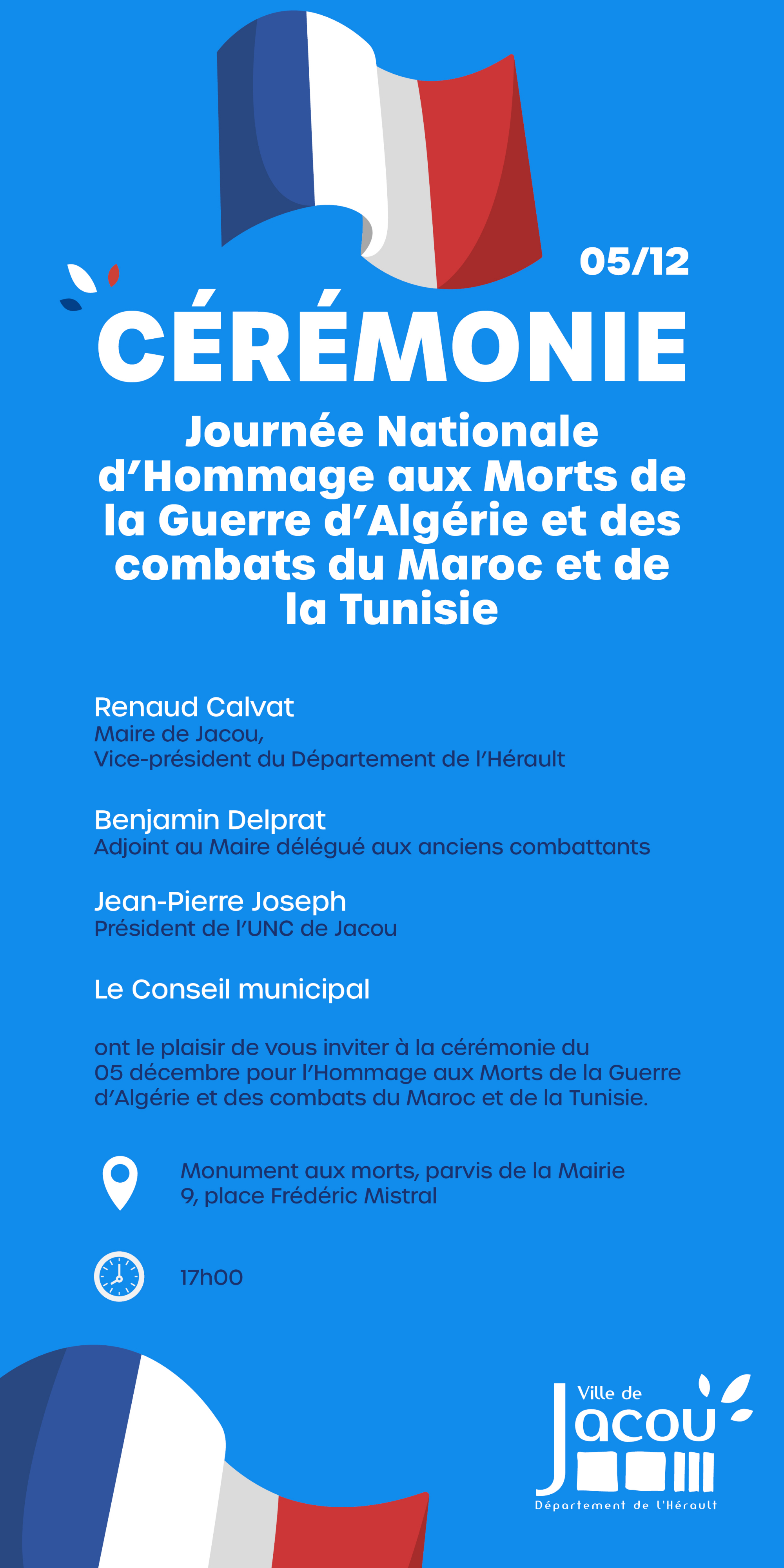 Cérémonie - Journée nationale d'hommage aux morts de la guerre d'Algérie et des combats du Maroc et de la Tunisie 2025