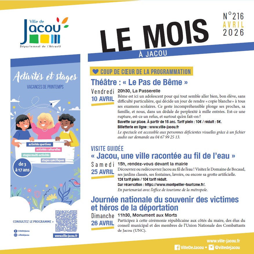 Le Mois à Jacou - avril 2026