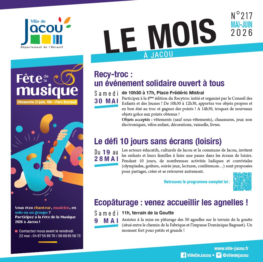 Mois à Jacou - Mai/juin 2026