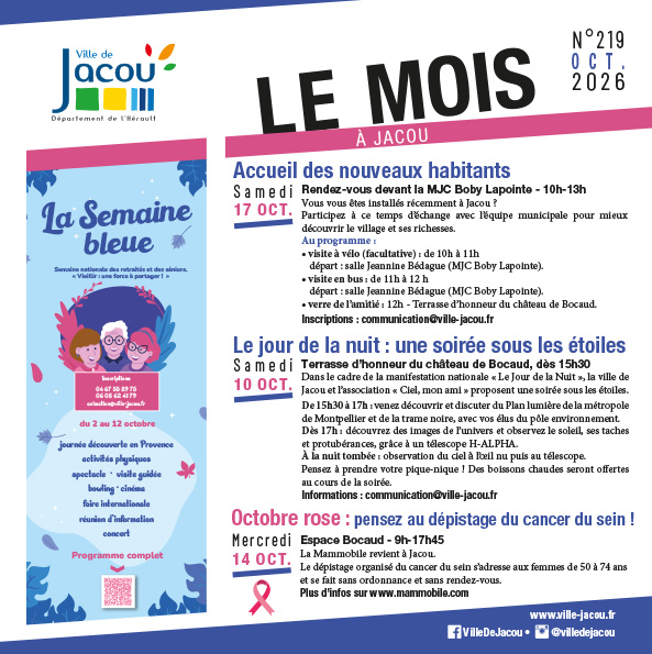 Mois à Jacou - octobre 2026